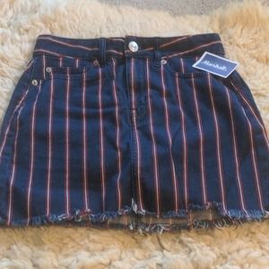 Striped denim skirt